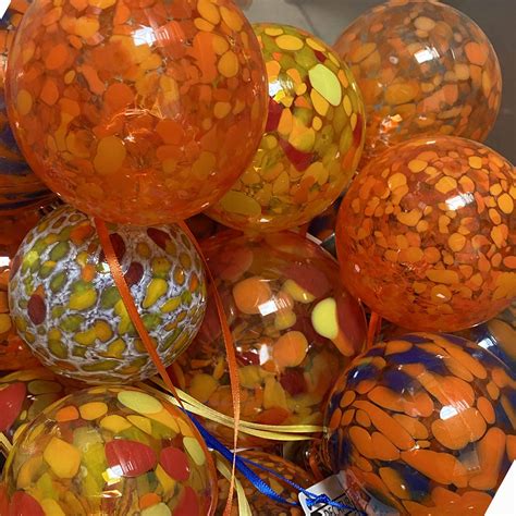 Orange Ornaments | Decatur Glassblowing