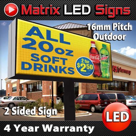 LED Sign Outdoor Full Color 2 Sided 16mm Programmable Electronic Message Center | eBay