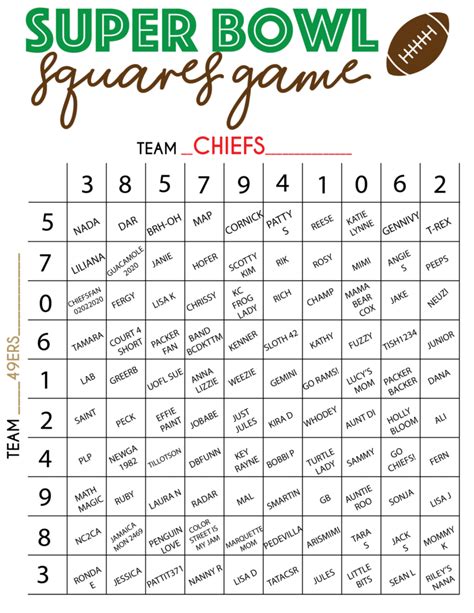 Free Printable Super Bowl Squares Template | Superbowl squares, Super bowl, Super bowl printables