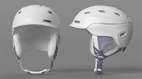 White Snowboard Helmet 3D - TurboSquid 2104090