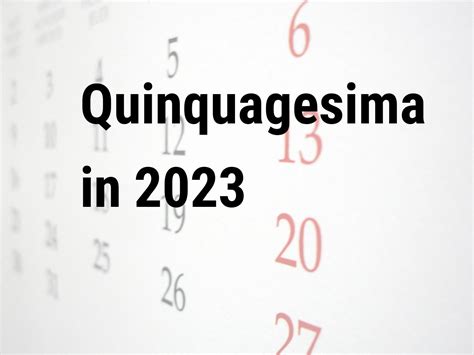 Quinquagesima 2023 | Calendar Center