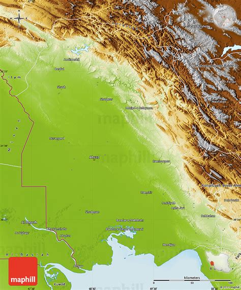 Physical Map of Khuzestan