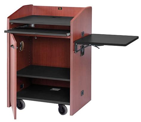 AVF PD3003 Mobile Podium with Keyboard Tray and Hinged Side Shelf - 10 ...