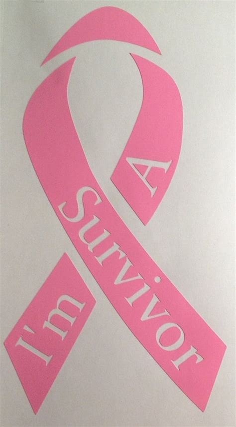 Items similar to Breast Cancer survivor ribbon im a survivor ribbon pink ribbon decal car decal ...