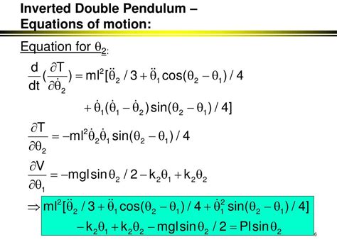 PPT - Discrete Dynamical Systems : Inverted Double Pendulum : Consider ...