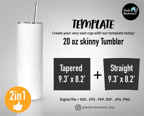 20 Oz Skinny Tumbler Template Free