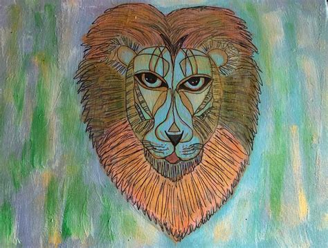 Lion canvas painting, Everything Else on Carousell