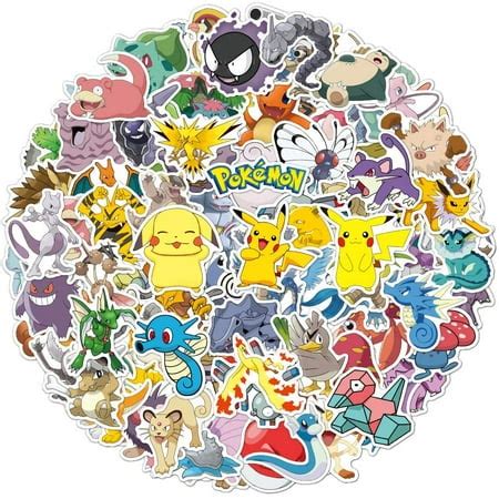 Stickers Pack 160 Pcs Pokemon Stickers for Laptop Vinyl Stickers Pack Decals for Waterbottle ...