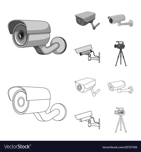 Design camcorder and camera sign set Royalty Free Vector