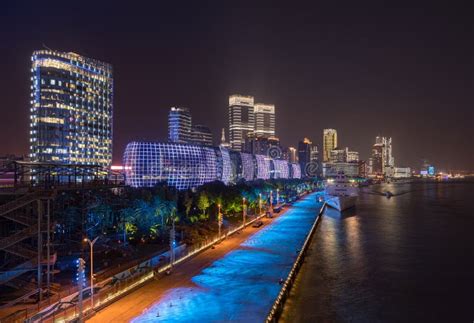 Shanghai Port International Cruise Ship Terminal Building at Night Editorial Image - Image of ...