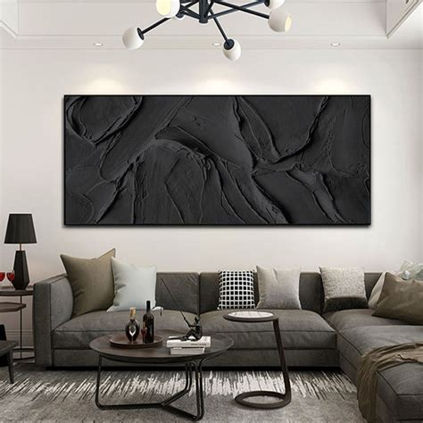 Black 3D Abstract Painting Black 3D Textured Painting Black 3D ...