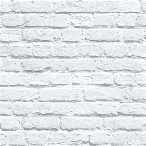 Muriva Painted White Brick Realistic Brick Effect Modern Wallpaper 102539