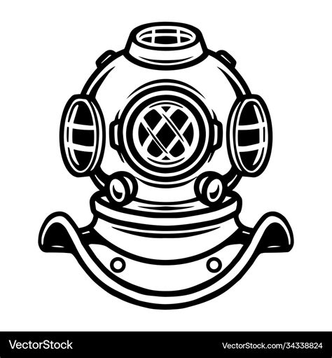 Tattoo concept old diving helmet Royalty Free Vector Image