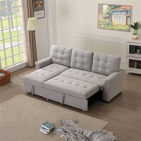 Upholstery Twin Sleeper Tufted Sofa Bed for Livingroom, 33'' x 86'' x ...