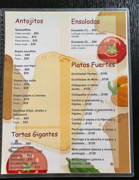 Menu at Fonda Típica Verónica. restaurant, Cuernavaca