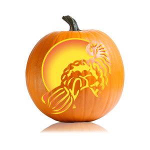 Cornucopia Thanksgiving Pumpkin Stencil - Ultimate Pumpkin Stencils