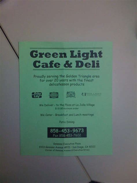 Green Light Cafe & Deli Menu - Urbanspoon/Zomato