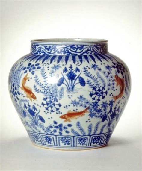 Jar with fish in lotus pond, Ming dynasty (1368-1644), Reign of the ...