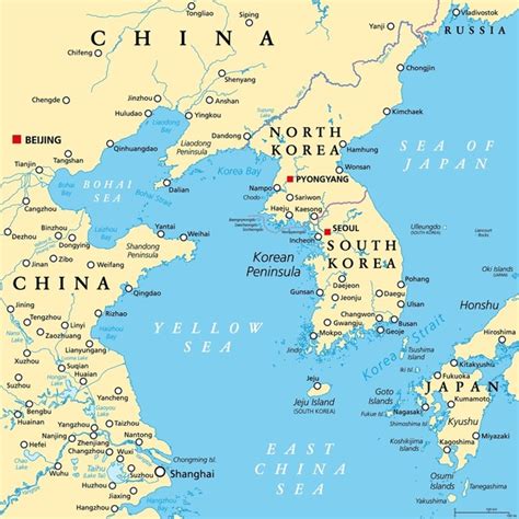 China Korean Peninsula Map: Over 184 Royalty-Free Licensable Stock ...