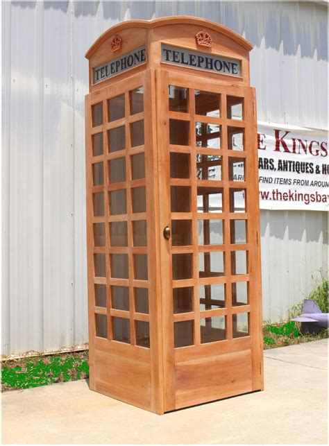 UNFINISHED Wooden Replica English British Telephone Booth, Old Style, British - The Kings Bay