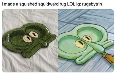 Squished Squidward Rug | Flat / Squished Squidward Face | Know Your Meme