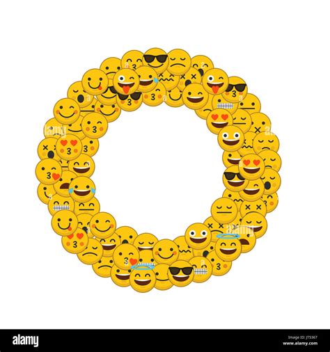 Emoji smiley characters capital letter O Stock Photo - Alamy