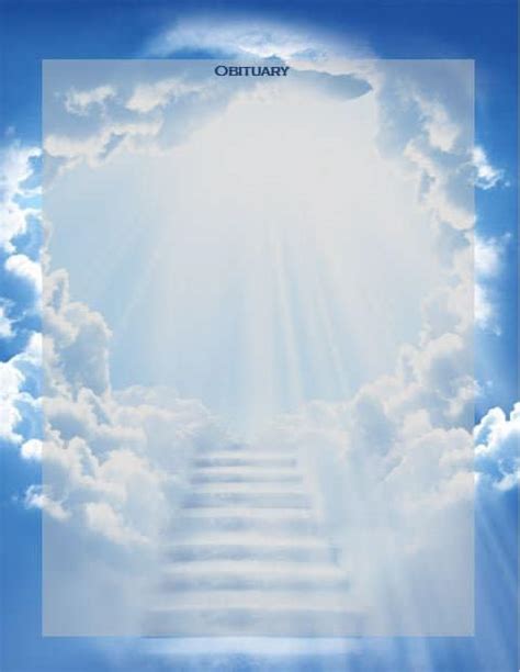 Memorial Program Funeral Obituary Template Clouds - Etsy