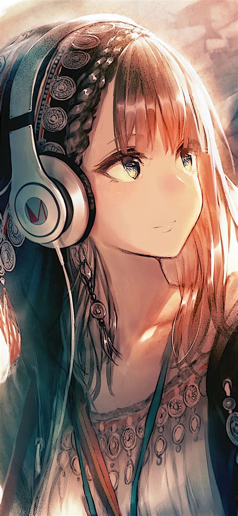 1242x2688 Anime Girl Headphones Looking Away 4k Iphone XS MAX HD 4k Wallpapers, Images ...