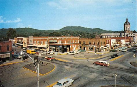 Murphy North Carolina Business Section Birdseye View Vintage Postcard ...