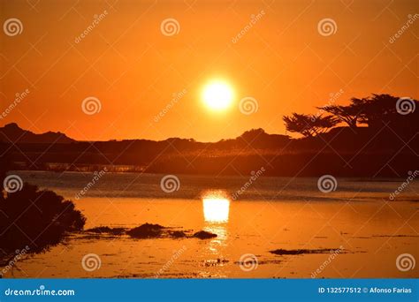 Wonderful Sunset Over Carmel Beach California Stock Photo - Image of ...