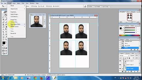 How to Make Passport Size Photo in 4R size with Photoshop - YouTube