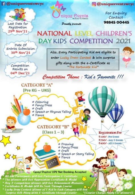 Unique Events NATIONAL LEVEL CHILDREN’S DAY KIDS COMPETITION 2021 ...