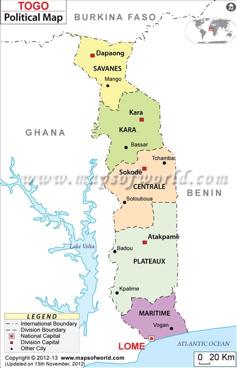 Togo Africa Map