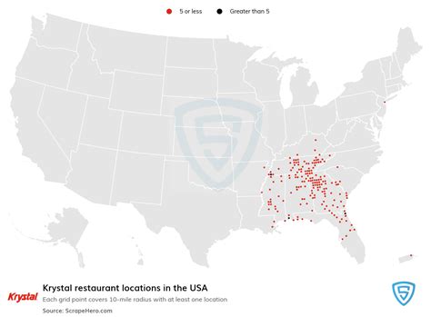 Number of Krystal locations in the USA in 2024 | ScrapeHero