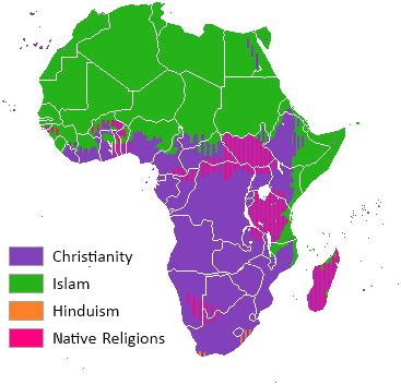 Religious distribution of Africa [367 × 353] : r/MapPorn