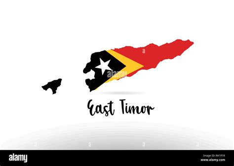 East Timor country flag inside country border map design suitable for a logo icon design Stock ...