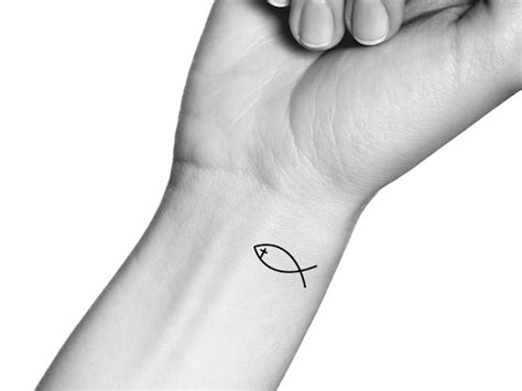 Jesus Fish Tattoo On Wrist