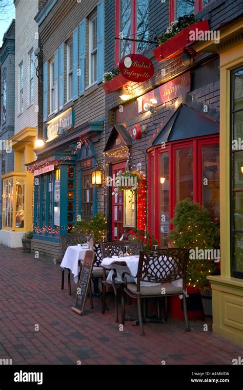 Restaurants on King Street in Old Town Alexandria Virginia USA Stock Photo: 3618005 - Alamy