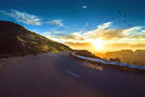 Mountain road sunset by daz557 on DeviantArt