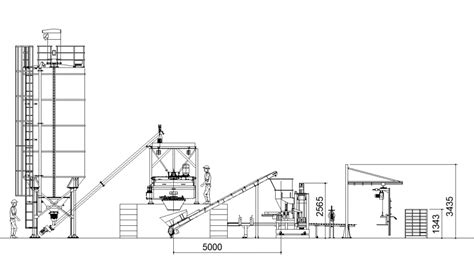 Industrial elevation with concrete batching plant dwg file - Cadbull