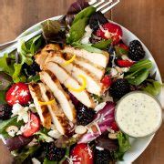 Salad with Berries, Grilled Lemon Chicken, Feta and Homemade Poppy Seed ...