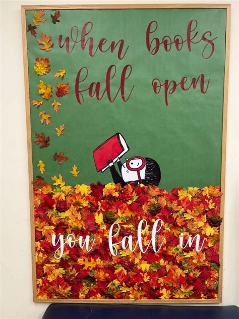 Fall Library Bulletin Board | School library decor, Library book displays, Fall library displays