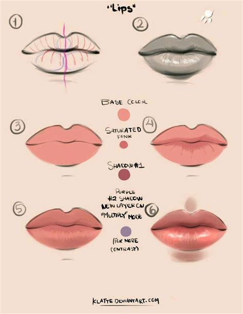 Pin by Ramon Ribas on Ref. Face/Head/Lips/Eyes | Lips drawing, Digital art tutorial, Digital ...