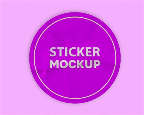 Premium PSD | Sticker mockup design editable round template