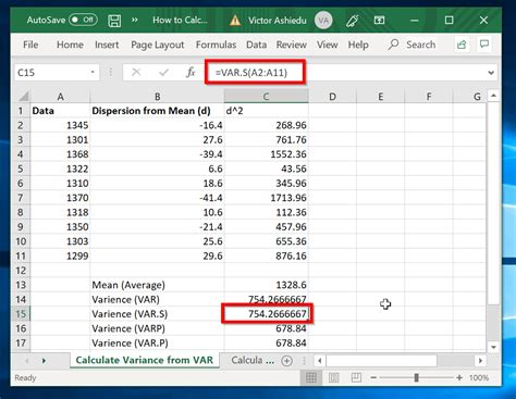 How-to-Calculate-sample-Variance-in-Excel-with-VAR.S-function ...