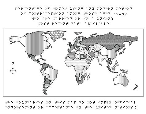 Braille World Map tactile graphic (emboss) | Map, Tactile, Graphic