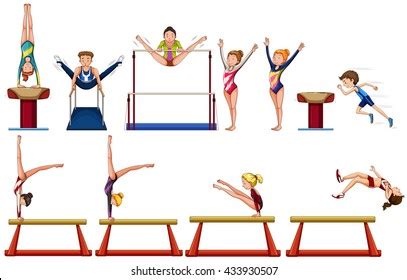 Different Types Gymnastics Equipments Illustration Stock Vector ...