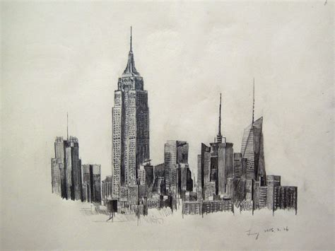 Drawing Of New York Skyline - Drawing Word Searches