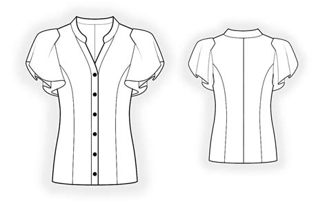 Blouse - Sewing Pattern #4370 Made-to-measure sewing pattern from Lekala with free online ...