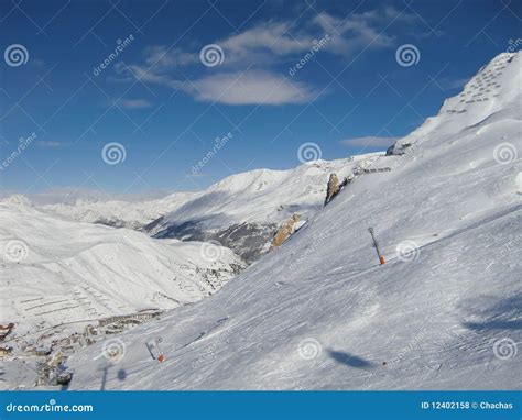 Tignes / Val Claret Ski-Resort Stock Photo - Image of resort, mountains ...